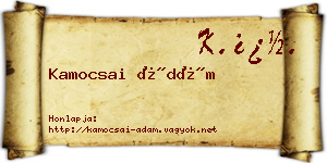 Kamocsai Ádám névjegykártya