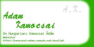 adam kamocsai business card
