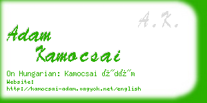 adam kamocsai business card